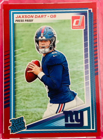 2025 Donruss Rated Rookie Jackson Dart Press Proof Red