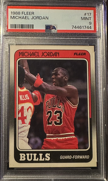 1988 Fleer Basketball #17 Michael Jordan Chicago Bulls HOF PSA 9