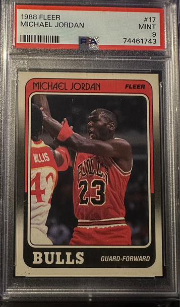 1988 Fleer Basketball #17 Michael Jordan Chicago Bulls HOF PSA 9 