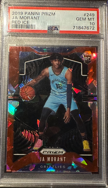 2019 PANINI PRIZM JA MORANT RED ICE PRIZM PSA 10 RC ROOKIE