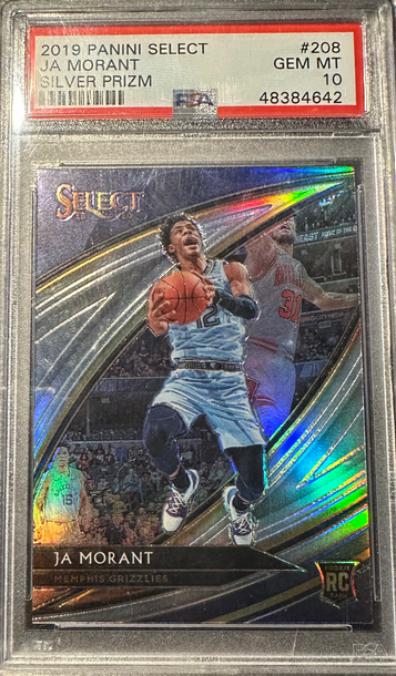 2019 PANINI SELECT COURTSIDE JA MORANT SILVER PRIZM PSA 10 RC ROOKIE