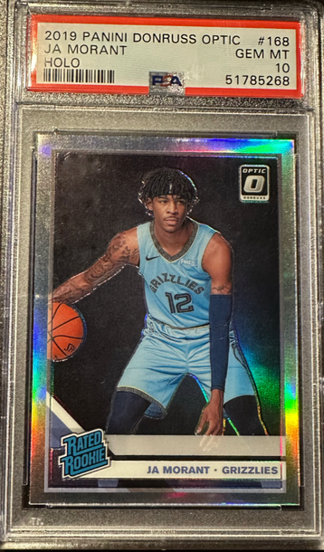 2019 PANINI DONRUSS OPTIC JA MORANT HOLO #168 PSA 10 RC ROOKIE