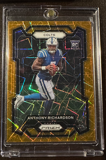 ANTHONY RICHARDSON 2023 Panini Prizm Football ORANGE LASER PRIZM RC