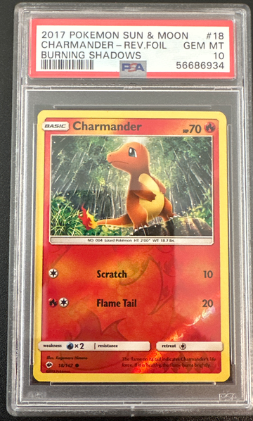 2017 Pokémon Sun & Moon Charmander Reverse Foil Burning Shadows