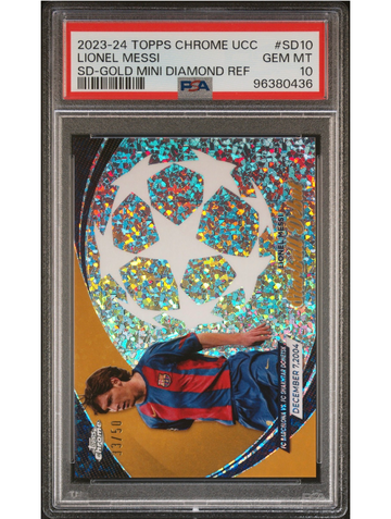 2023-24 TOPPS CHROME 13/50 GOLD Messi PSA 10