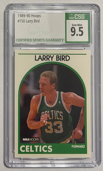 1989 HOOPS #150 LARRY BIRD #33 BOSTON CELTICS CSG 10 9.5  GEM MINT GREEN low pop