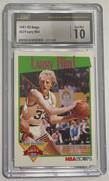 1991 HOOPS #319 LARRY BIRD #33 BOSTON CELTICS CSG 10 GEM MINT low pop