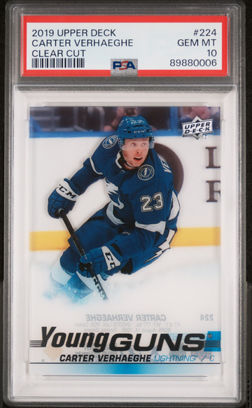 2019/20 Carter Verhaeghe Clear cut young gun PSA 