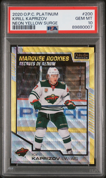 2020/21 O Pee Chee Platinum Kirill Kaprizov Neon Yellow Surge