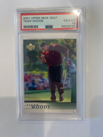 2001 Tiger Woods Upper Deck Rookie Card PSA 10