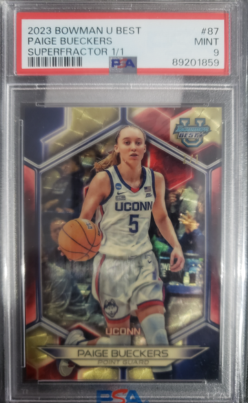 Super Rare 1/1 superfractor Paige Bueckers Bowman U Best PSA 9