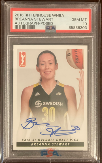 2016 RITTENHOUSE WNBA BREANNA STEWART RC ROOKIE AUTOGRAPH POSED PSA 10 GEM