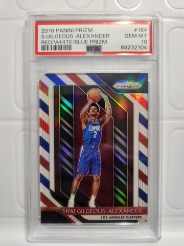 2018 Prizm Shai gilgeous alexander red white blue Rookie PSA 10