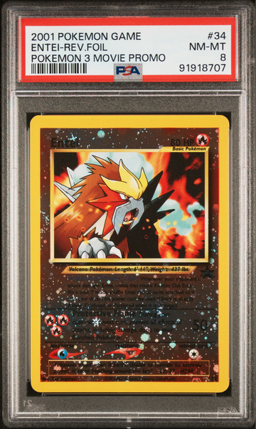 Pokemon TCG Entei-Rev. Foil #34 Pokemon 3 Movie Promo PSA 8