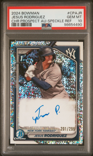 Jesus Rodriguez 2024 Bowman Chrome Prospect Auto #CPAJR Speckle 201/299 PSA 10