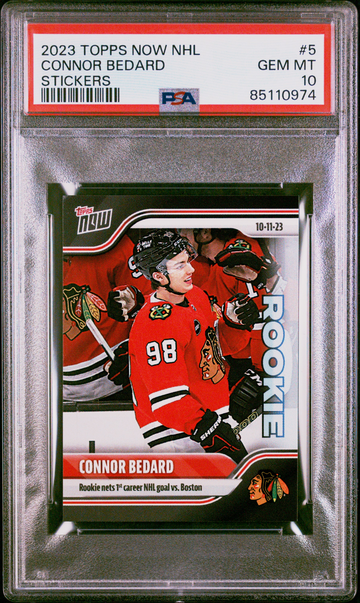 Connor Bedard 2023 Topps Now NHL Stickers #5 PSA 10