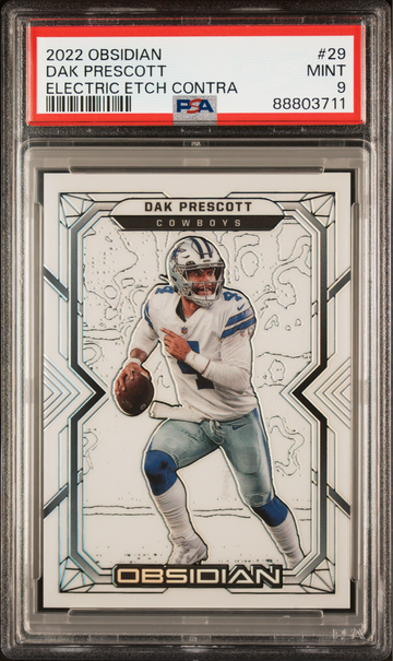 Dak Prescott 2022 Panini Obsidian #29 Electric Etch Contra PSA 9