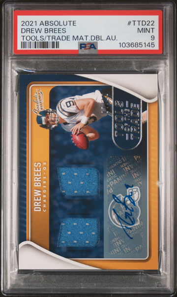 Drew Brees 2021 Panini Absolute Tools Of The Trade Auto #TTD22 PSA 9