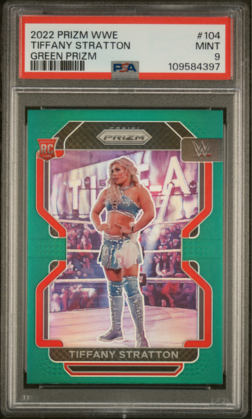  Tiffany Stratton 2022 Panini Prizm WWE #104 Green PSA 9