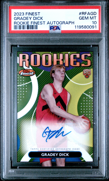 Gradey Dick 2023 Topps Finest Rookie Finest Autographs #RFAGD PSA 10 Auto