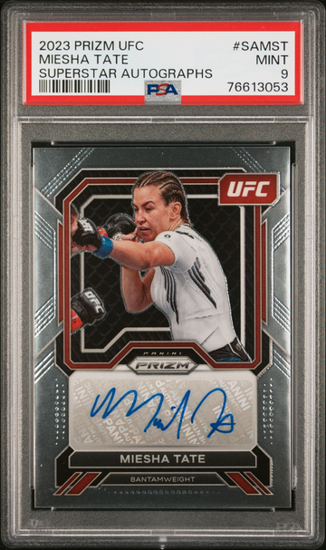 Miesha Tate 2023 Panini Prizm UFC Superstar Autographs #SAMST PSA 9 Auto