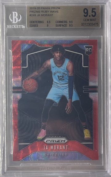 2019 Panini Prizm Basketball Ruby Wave Ja Morant SP #249 BGS 9.5