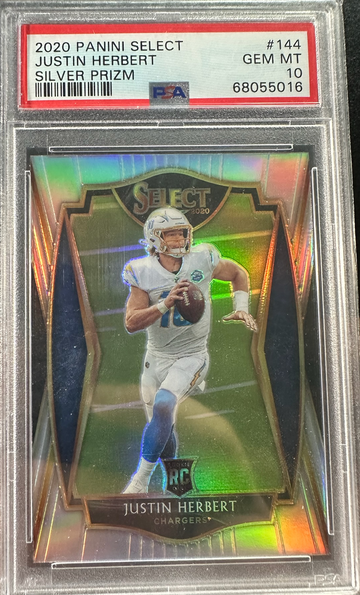 2020 Panini Select Justin Herbert Premier Silver PSA 10