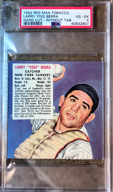 1952 Redman NoTab Yogi Berra PSA 4