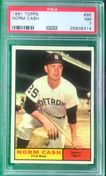 1961 Topps #95 Norm Cash Detroit Tigers PSA 7
