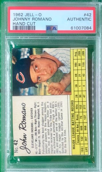 1962 Jello (Jell-O) #42 Johnny Romano of Cleveland Indians PSA