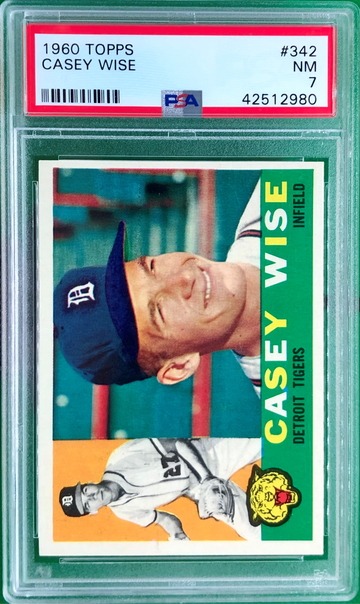 1960 Topps #342 Casey Wise of the Detroit Tigers PSA 7