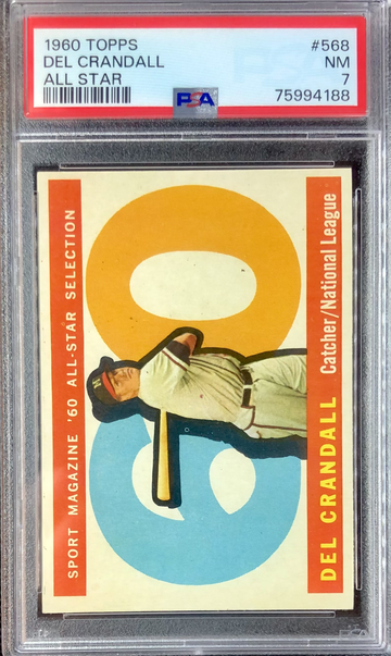 1960 Topps #568 Del Crandall All Star Milwaukee Braves PSA 7