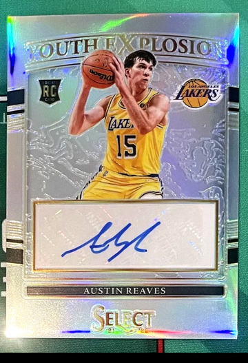 2021-22 Panini Select Austin Reaves Silver Prizm Auto Autograph La  Lakers RC Sp