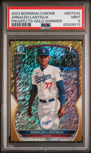 2023 Bowman Chrome Gold Refractor Arnaldo Lantigua Dodgers RC Rookie psa 9 #/50