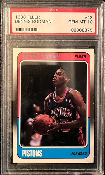 1988 Fleer #43 Dennis Rodman ROOKIE RC PSA 10 GEM MINT HOF WORM PISTONS BULLS