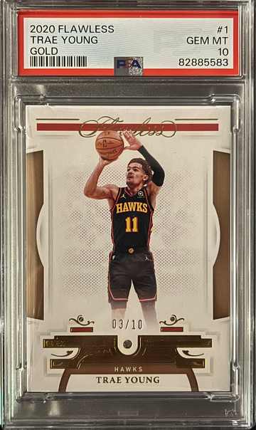2020 Panini Flawless GOLD /10 #1 Trae Young PSA 10 GEM MINT POP 1 POP ONE HAWKS