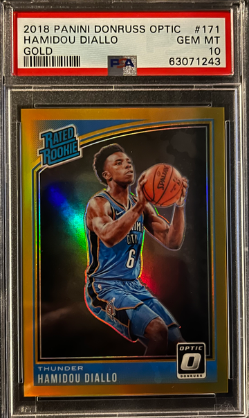 2018 Panini Donruss Optic TRUE GOLD /10 #171 Hamidou Diallo Rookie RC PSA 10 GEM