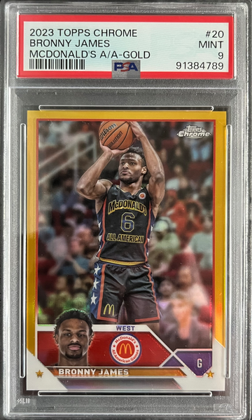 2023 Topps Chrome McDonald’s All American Bronny James Gold /50 PSA 9 MINT