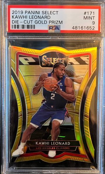 2019-20 Panini Select GOLD /10 Die-Cut #171 Kawhi Leonard PSA 9 MINT Last Serial