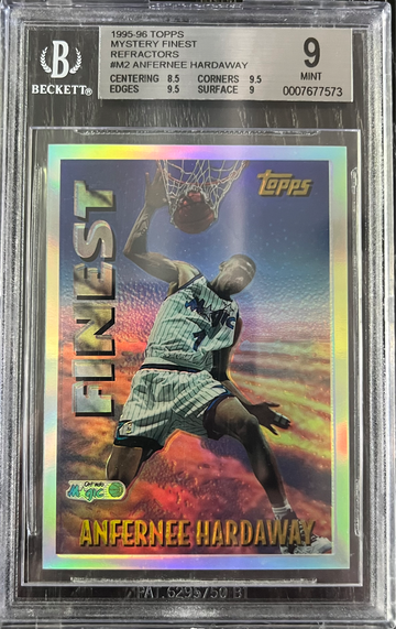1995 TOPPS MYSTERY FINEST REFRACTOR #M2 ANFERNEE HARDAWAY BGS 9 MINT MAGIC