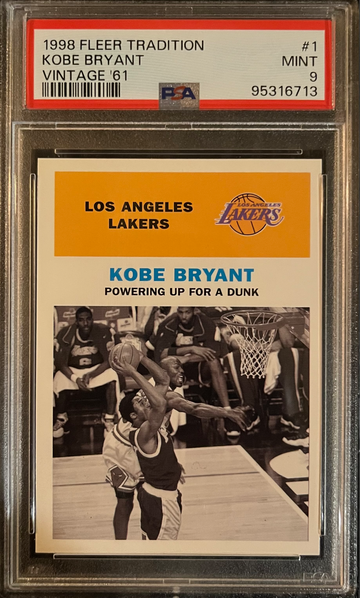 1998 Fleer Tradition Vintage '61 #1 Kobe Bryant w/ Michael Jordan PSA 9 MINT