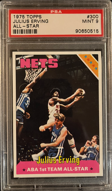 1975 Topps Basketball #300 Julius Erving All-Star - HOF Centered - PSA 9 MINT