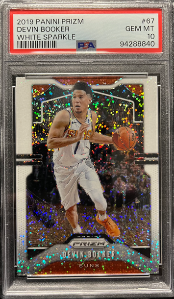 2019 Panini Prizm White Sparkle #67 Devin Booker SSP PSA 10 GEM MINT