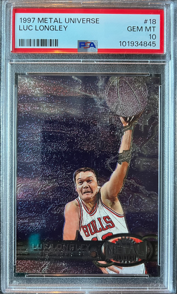 1997 Metal Universe #18 Luc Longley PMG Base PSA 10 GEM MINT Chicago Bulls Pop 9