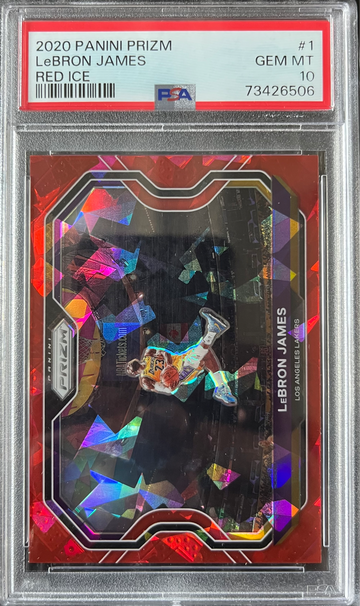 2020 Panini Prizm Red Ice Kobe Tribute #1 LeBron James PSA 10 GEM MINT
