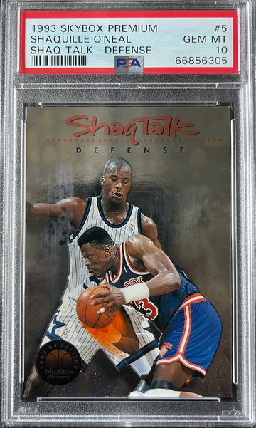 1993 Skybox Premium SHAQ TALK - DEFENSE #5 Shaquille O’Neal PSA 10 GEM MINT