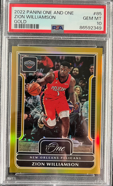 2022-23 Panini One And One GOLD /10 #85 Zion Williamson PSA 10 GEM MINT
