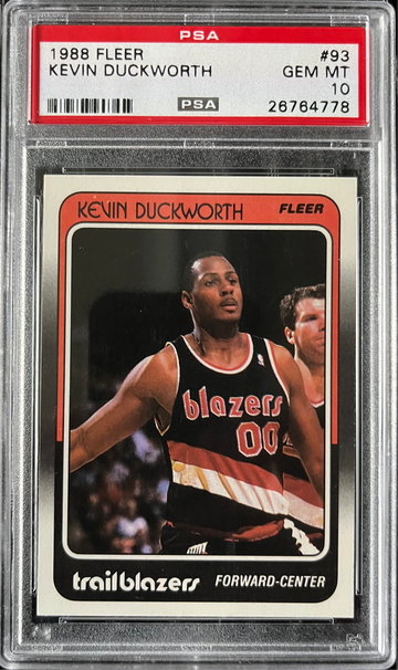 1988 Fleer Basketball #93 Kevin Duckworth Rookie RC PSA 10 GEM MINT LOW POP