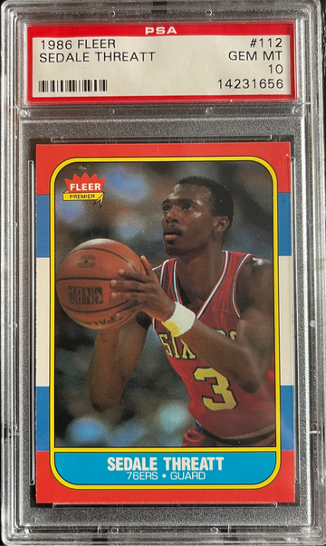 1986 Fleer Basketball #112 Sedale Threatt Rookie RC PSA 10 GEM MINT Low Pop