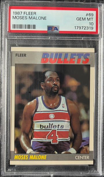 1987 Fleer Basketball #69 Moses Malone PSA 10 GEM MINT